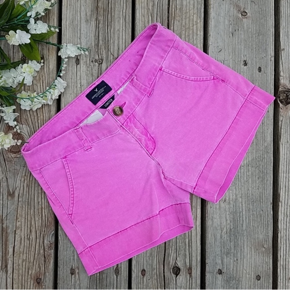 American Eagle Neon Pink Midi Short